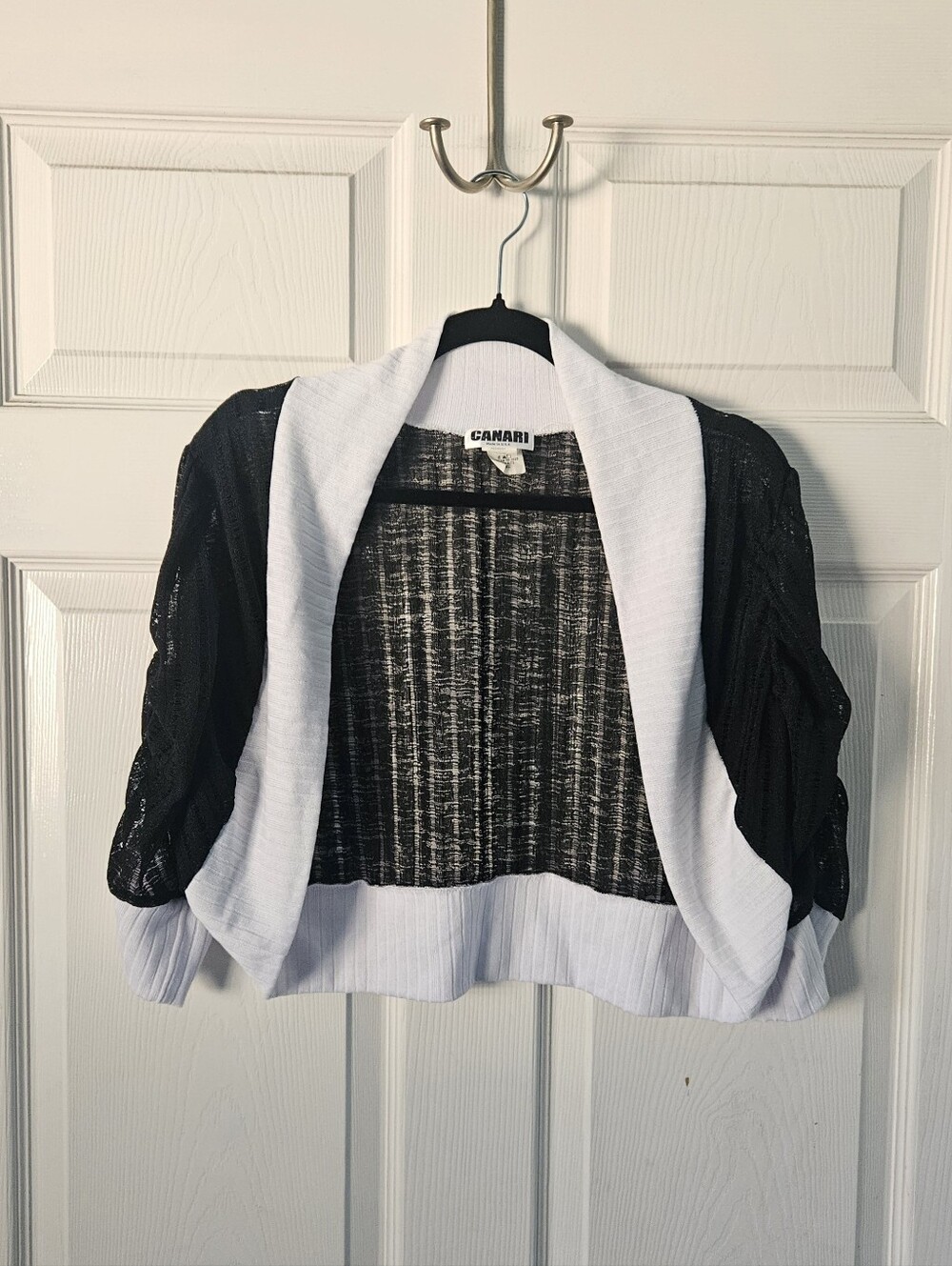 VTG 90s Y2K USA Made Canari Bolero Shrug Black Mesh Cropped Whimsigoth Plus 3XL